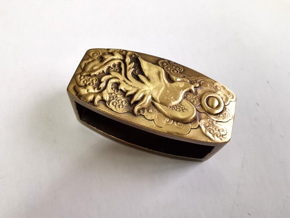 Vintage phoenix Solid BRASS BELT Loop Belt Keeper D Shape for 1 1/2" belt 40mm