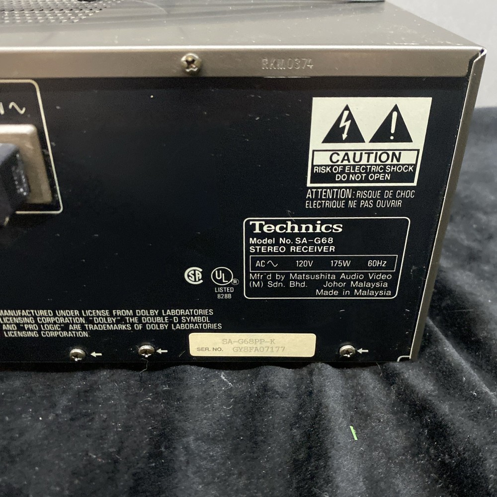 Technics SA-G68 Av Control Stereo Receiver Tested NO REMOTE