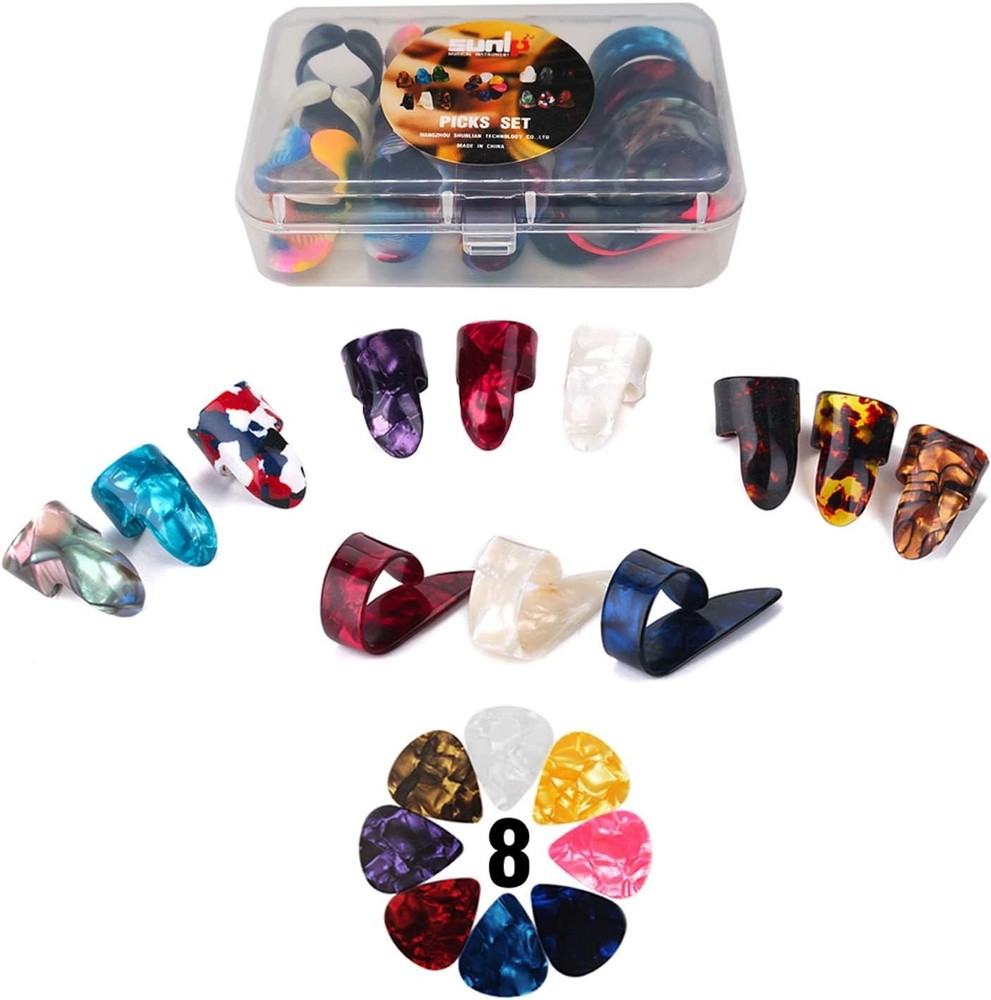 Thumb Finger Picks Plectrum With Plastic Picks,