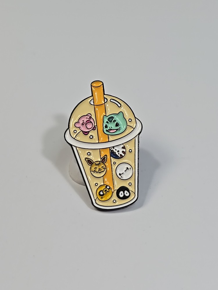 Boba Tea With Pokemon Lapel Pin