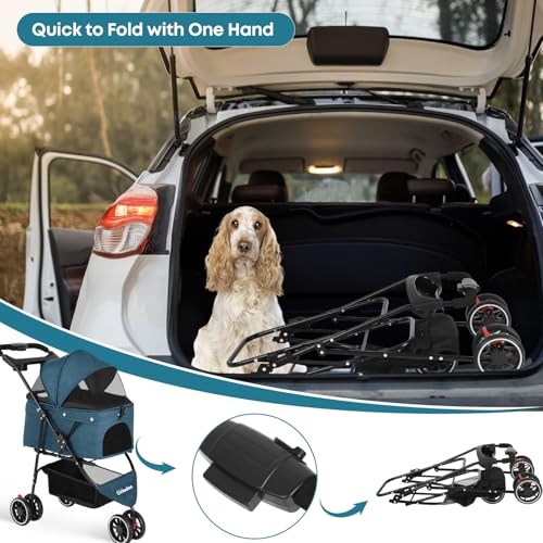 Pet Stroller,Dog Stroller for Small Medium Dogs Cats,3 Green
