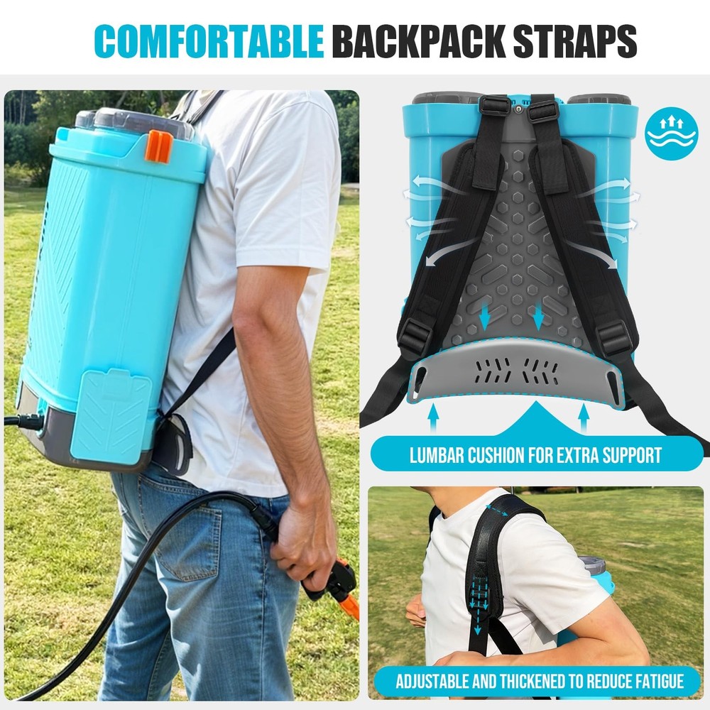 SideKing Battery Powered Backpack Sprayer 4 Gallon, 0100 PSI Adjustable Press...