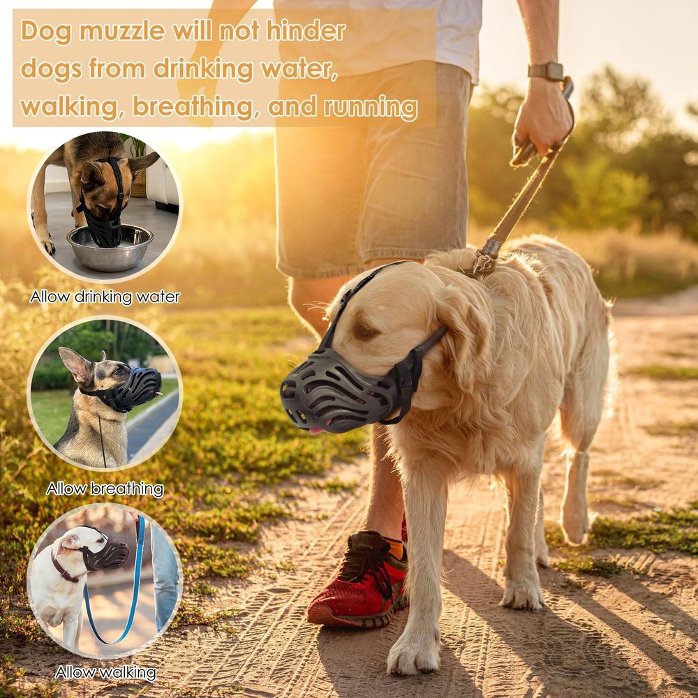Dog Muzzle, Silicone Dog Muzzle, Durable, Breathable, Anti Bite, Anti Barking...