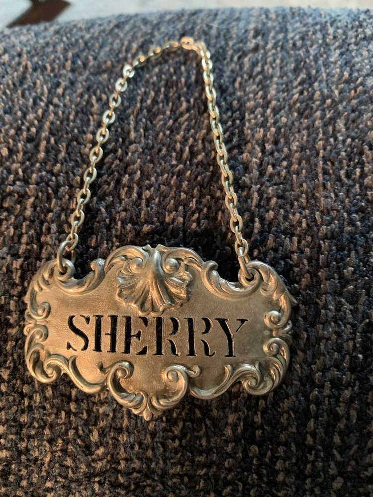 Sterling Silver Decanter Label Sherry