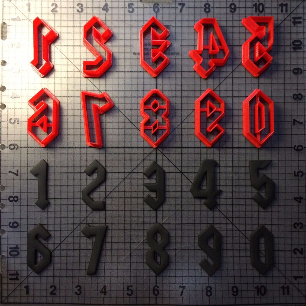 Gothic Font Number Cookie Cutter Set