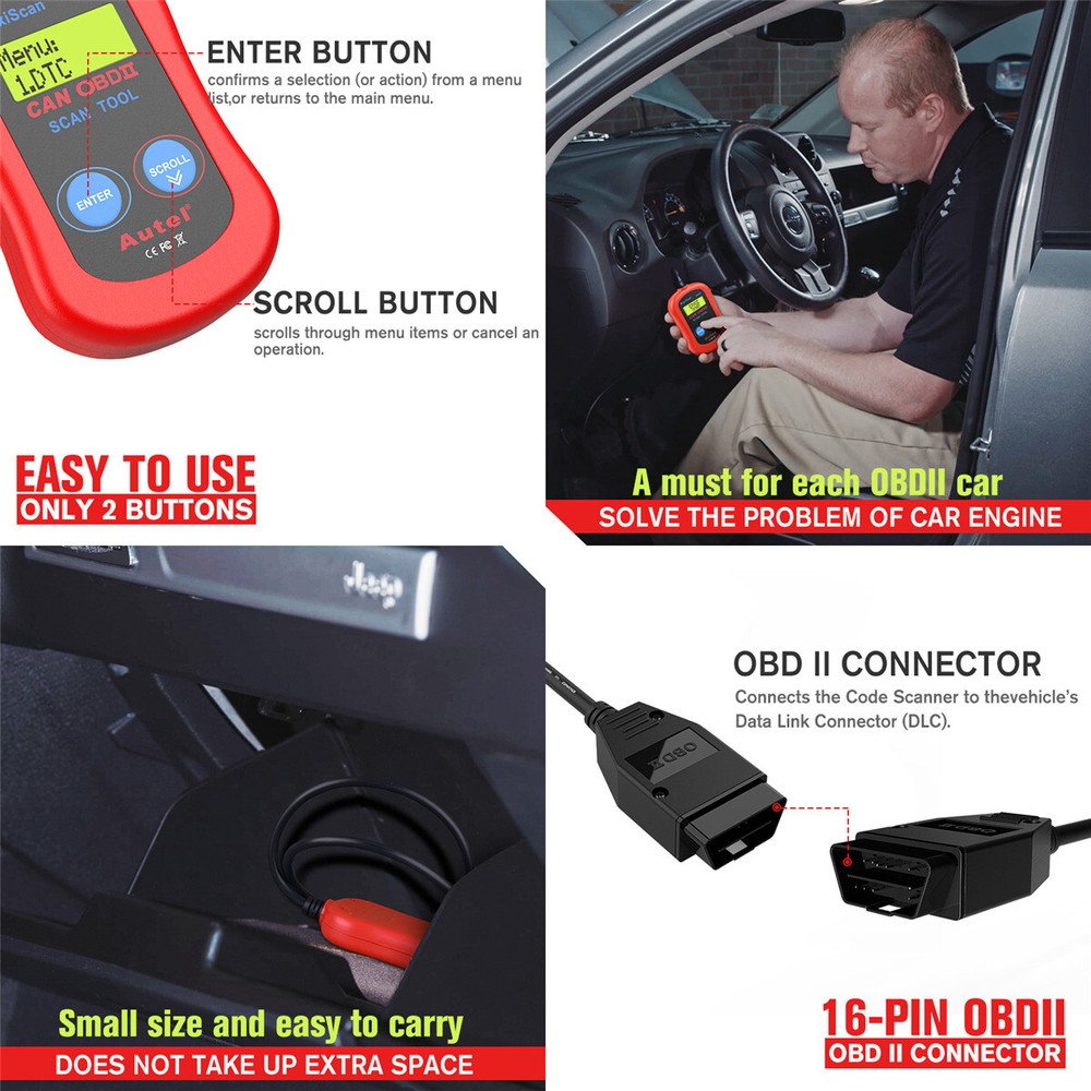 Autel MaxiScan MS300 OBD2 Scanner Diagnostic Check Engine Fault Code Reader Tool