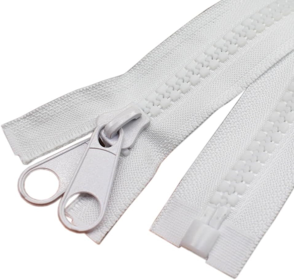 YaHoGa #10 144 Inch Separating Plastic Zippers White