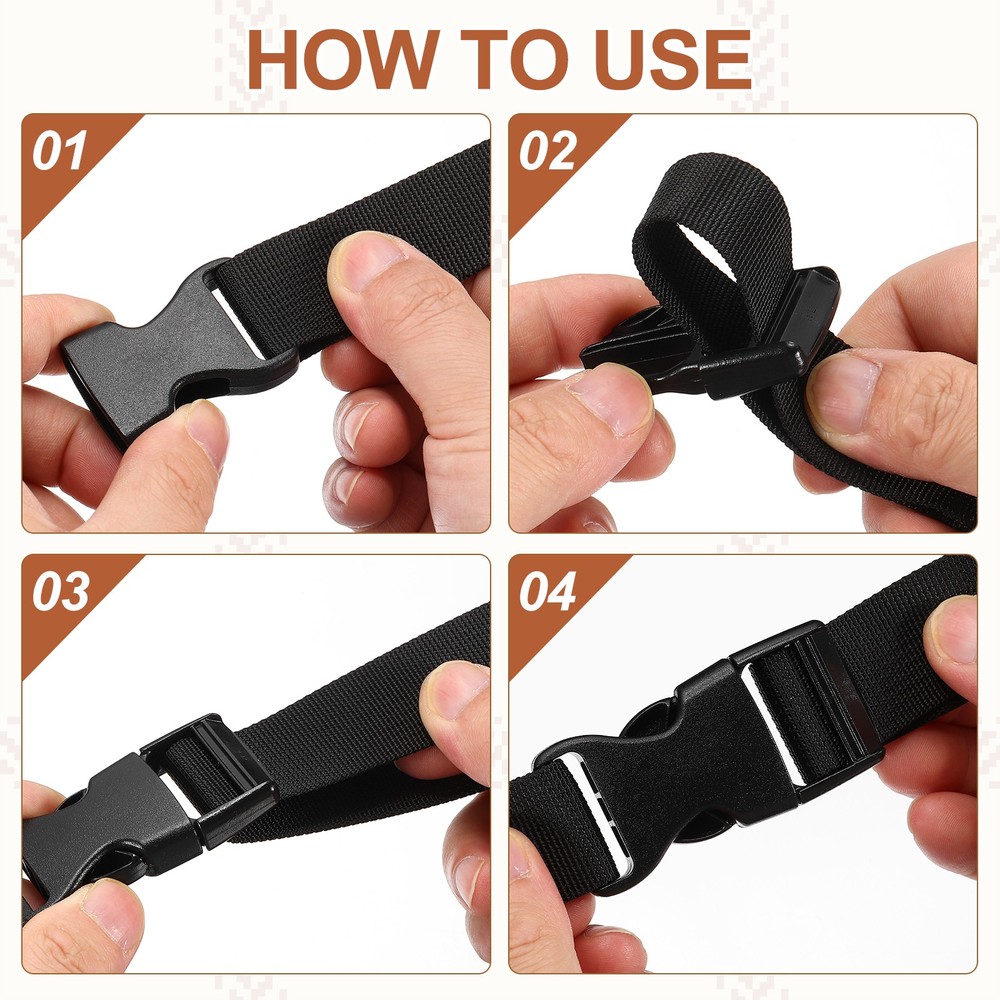 6 Pack Quick Side Release Buckle, 1" Plastic Buckle Clip, Orange