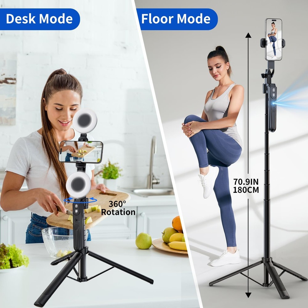 Auto Face Tracking Tripod for iPhone 360° Rotation Remote Control
