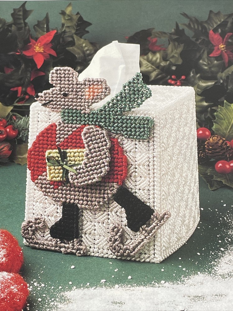 Winter Mouse Tissue Cover Annie's Attic Plastic Canvas Pattern