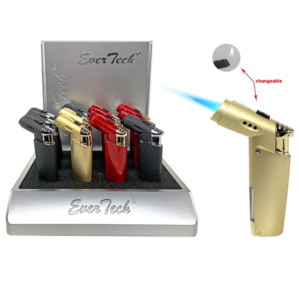 Adjustable Jet Torch Lighter Refillable Butane Flame Gun for BBQ Cooking gift