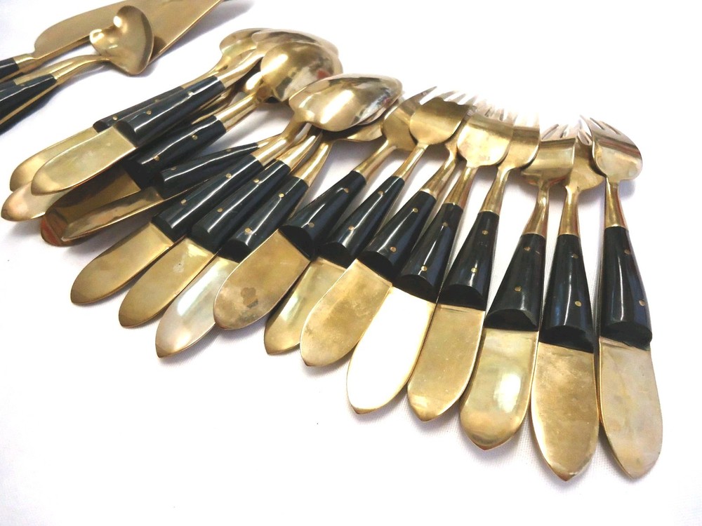SIAM BRASS BRONZE FLATWARE 19-PIECES
