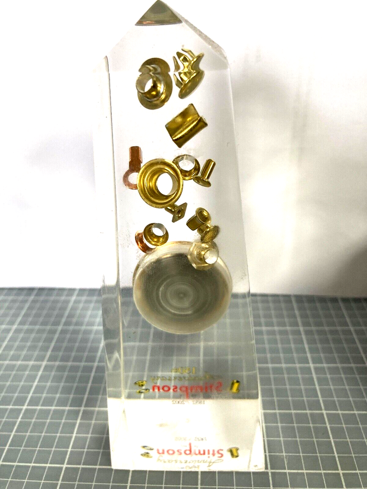 Stimpson - Grommets & Washers Acrylic Desk Clock