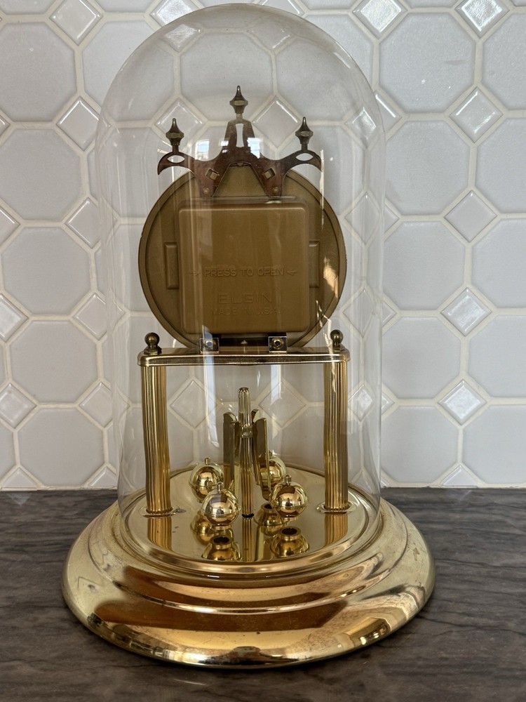 Elgin Shelf Clock Gold Made In USA For Decor Only None Functioning