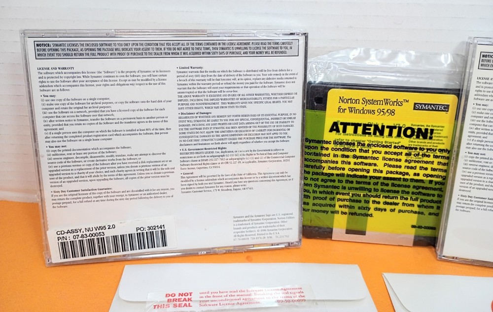 ☣️ Symantec Norton Utilities Version 2.0 SystemWorks PRO CD Software PC Tools