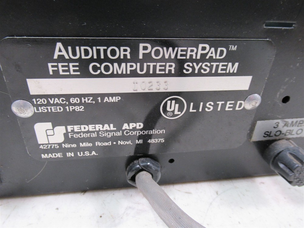 Federal APD 92-8961 Auditor 3 PowerPad Fee Computer System PCB w/ Enclosure