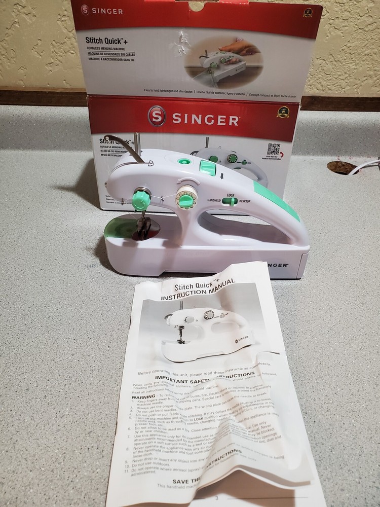 SINGER Stitch Quick Plus Cordless Handheld Portable Mending Machine Working