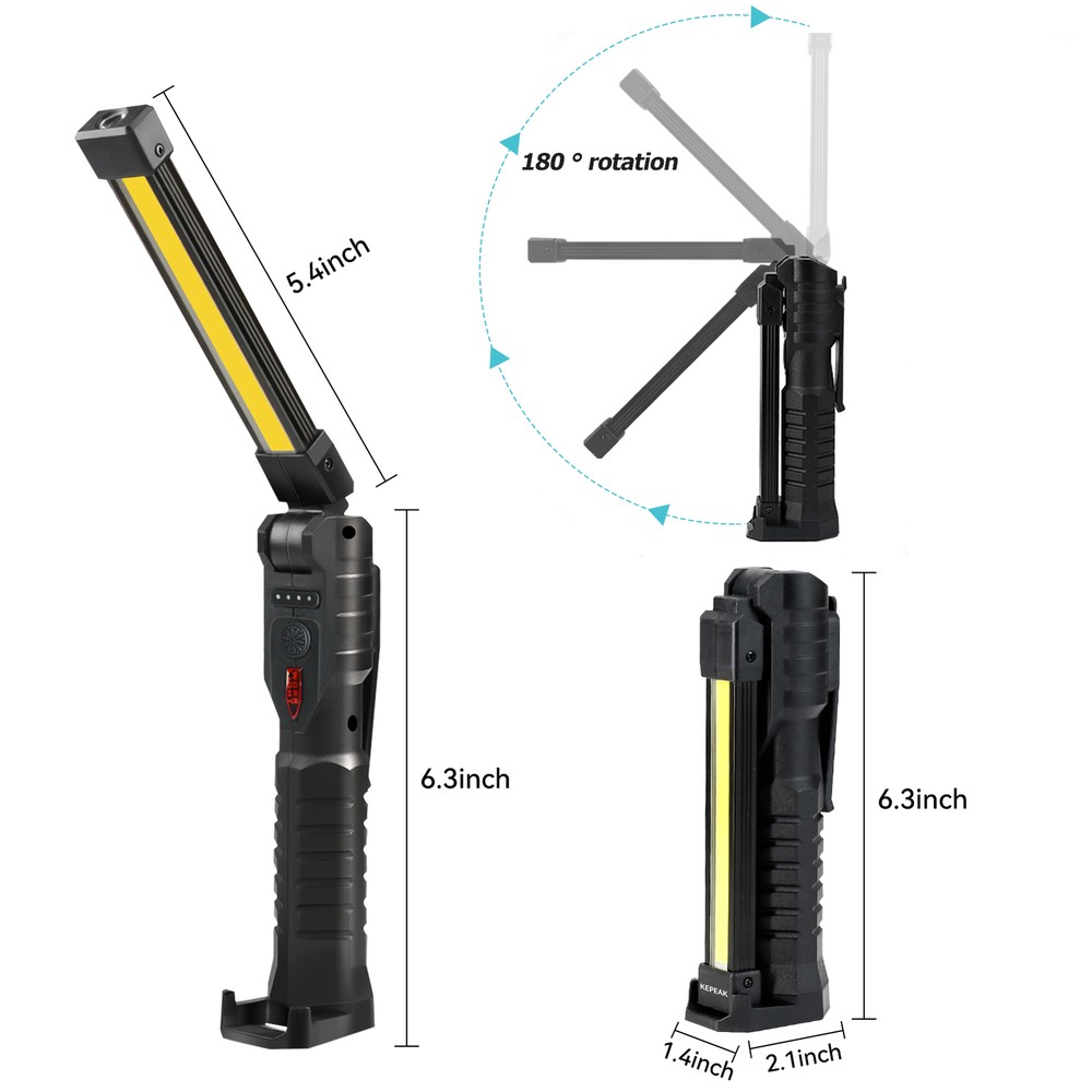7Mode Rechargeable LED Work Light Mechanic Flashlight Lamp Magnetic Base Bright