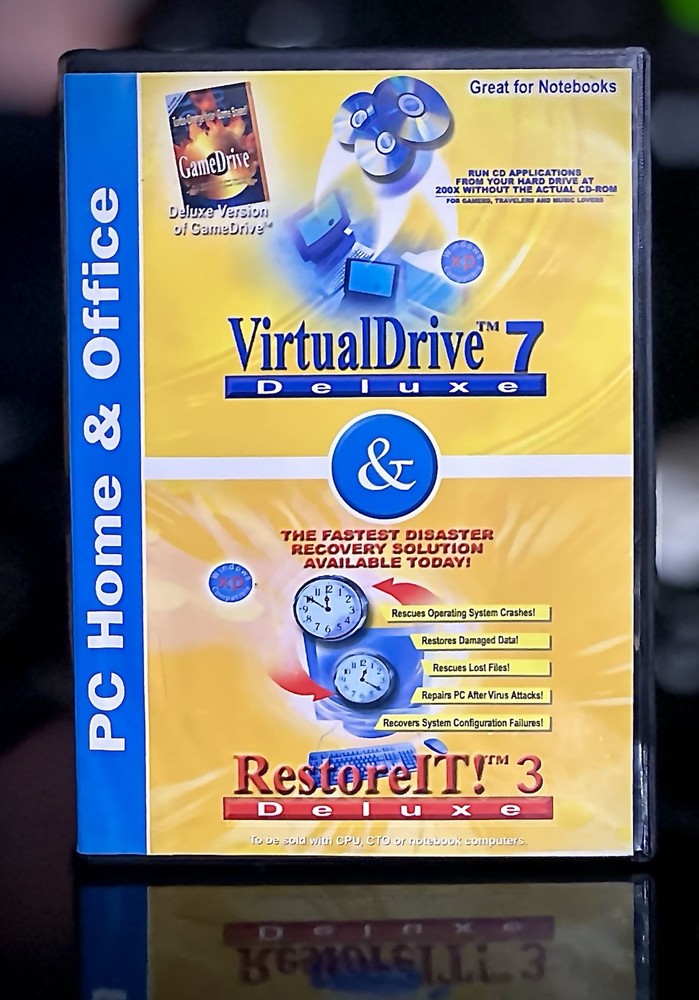 Virtual Drive 7 Deluxe + RestoreIT! 2 DISK CD-ROM Drive Emulator Software Sealed