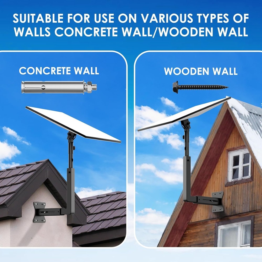 Adjustable Starlink Gen 3 Wall Mount - Telescoping Support Arm Rustproof Black