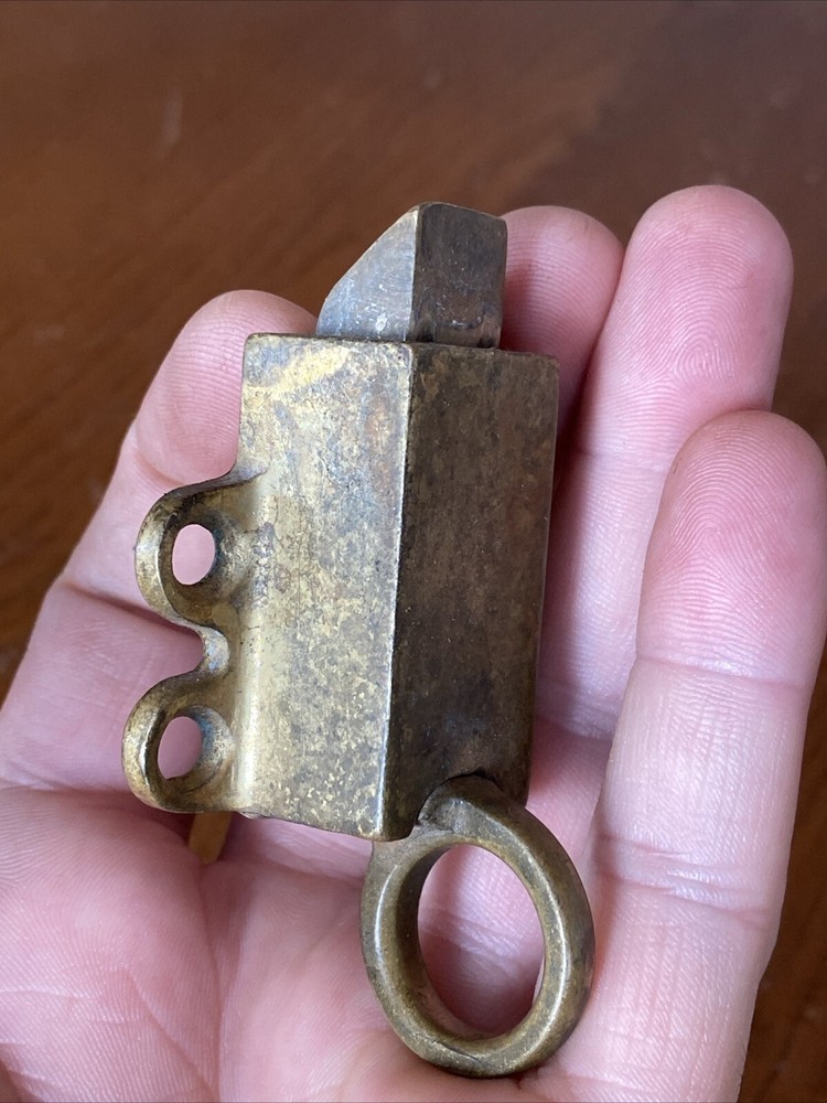 Antique Brass Pull Ring Transom Window Latch Catch Awning Sash Lock Finger Loop