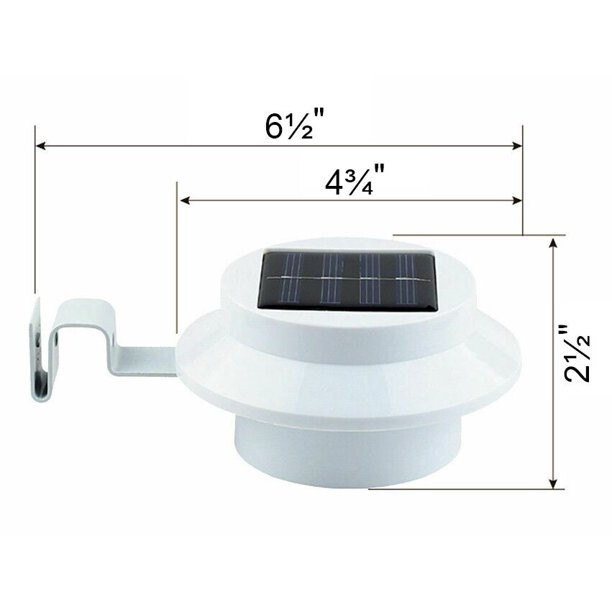 4 Pack Solar Powered LED Outdoor Gutter Lights with Brackets - Water Resistant