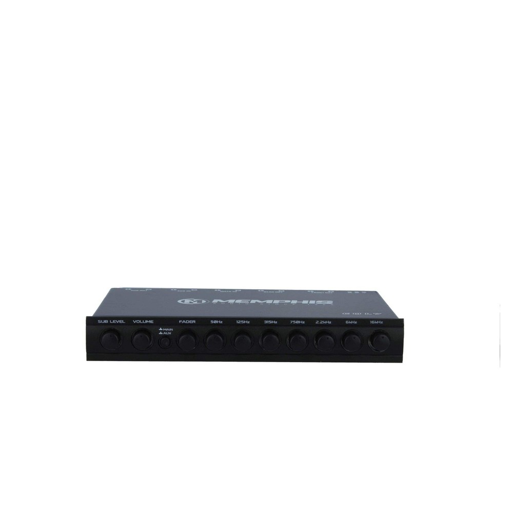 Memphis Audio EQL7 7 Band Graphic EQ 8V Output Aux Input Blue LED Backlight