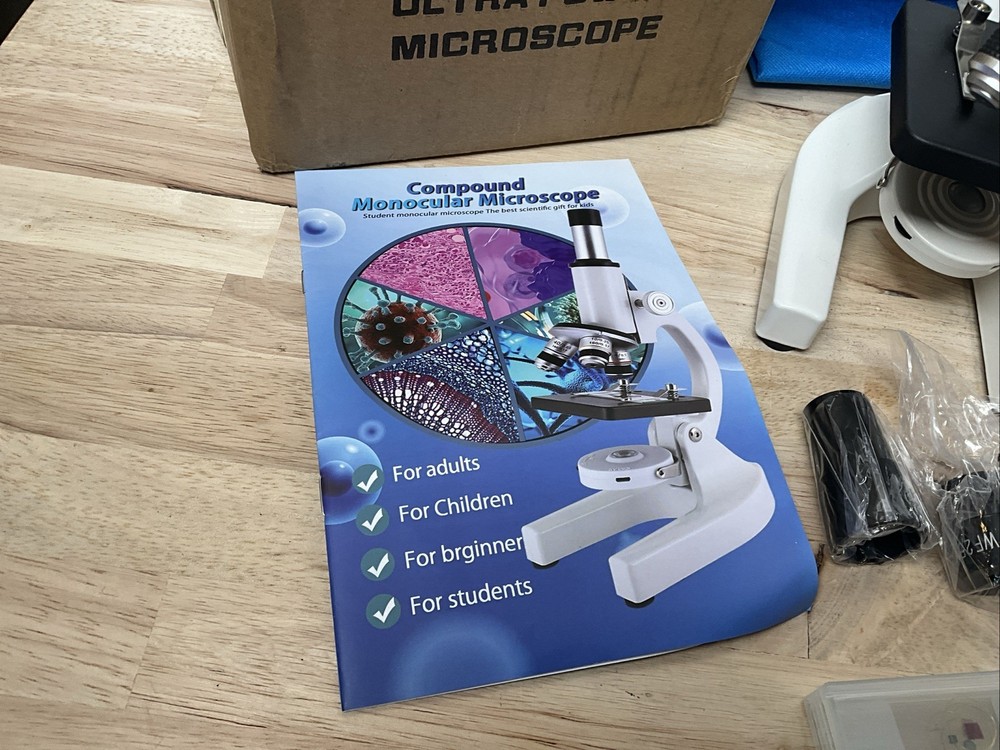 JECONE Microscope for Adults & Kids, 40X-2000X High-Power Compound Microscope
