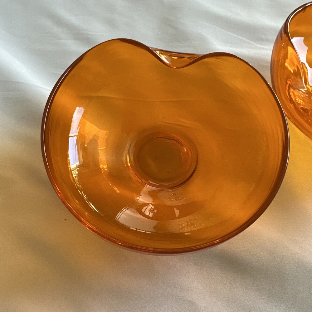 orange glass ashtray vintage