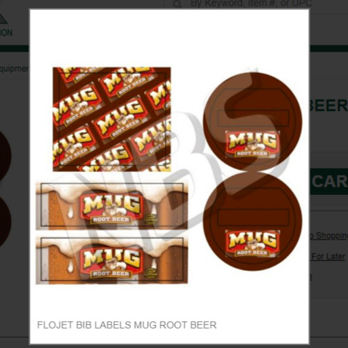 FLOJET BIB LABELS MUG ROOT BEER # CP011616