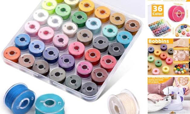 36Pcs Bobbins and Sewing Threads Prewound Bobbin Thread Threads with Bobbin