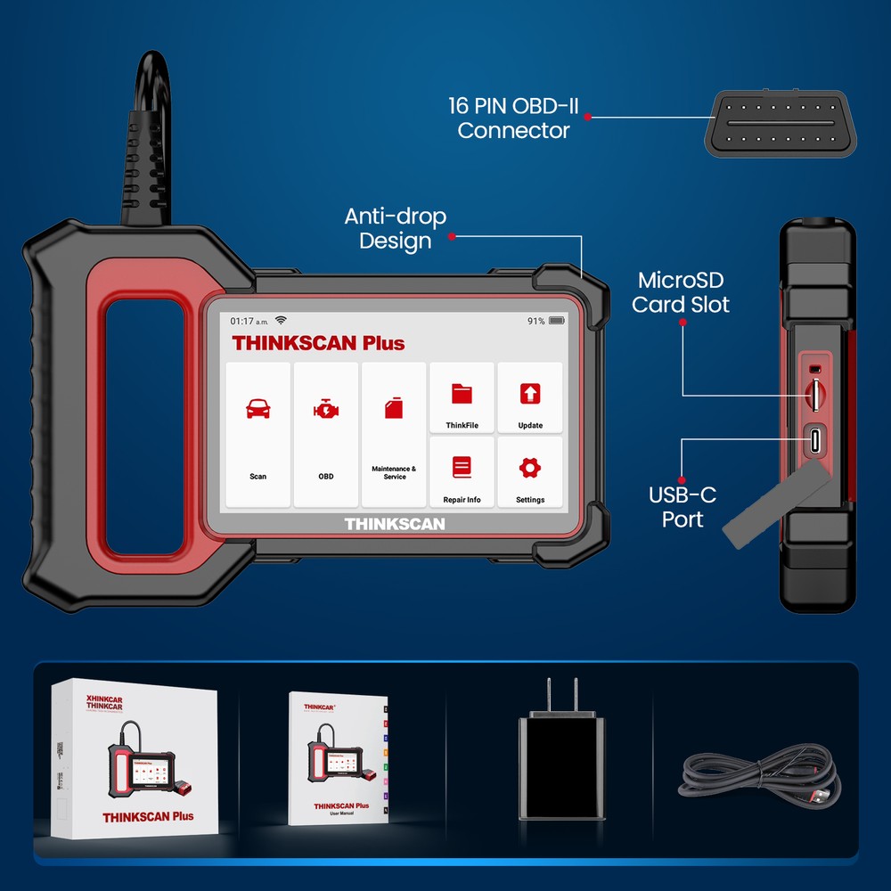 Thinkscan Plus S7 Car OBD2 Scanner Auto Diagnostic Tool ABS SRS BCM TPMS AC IC