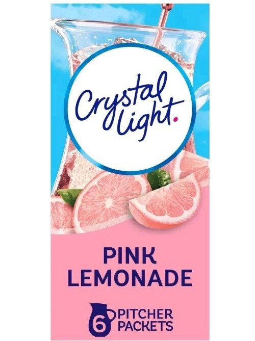 6 Boxes Crystal Light Pink Lemonade Drink Mix Sugar Free 36 Pitcher Packets