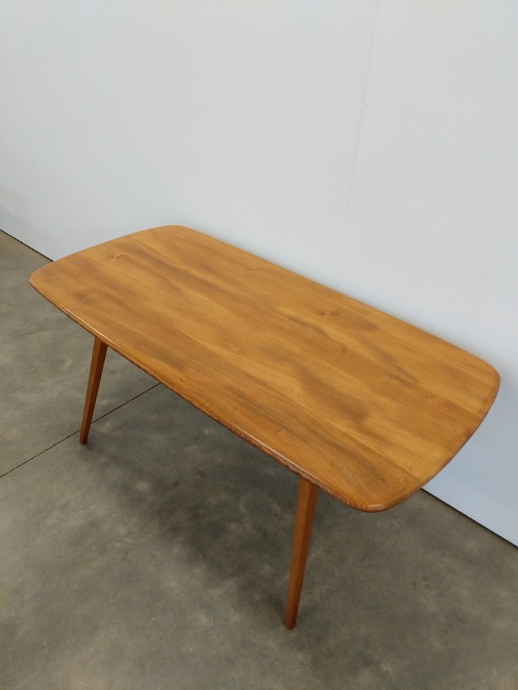 Vintage Ercol Mid Century Modern Plank Dining Table