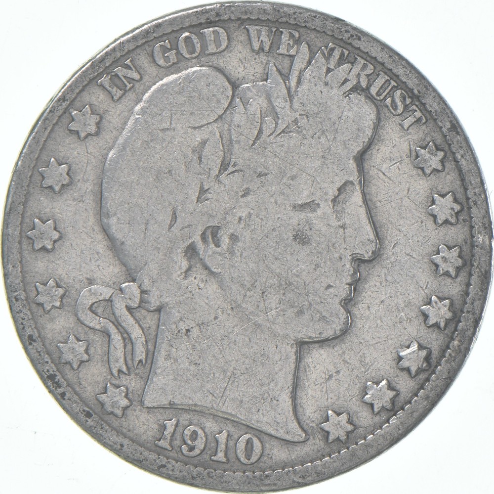 1910-S Barber Half Dollar Average Circ