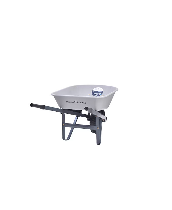 Project Source 5-cu ft 1 Wheel Poly Push Wheelbarrow
