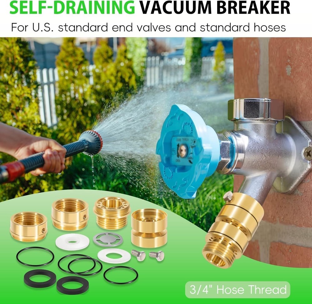 PK1400 3/4"Hose Thread Self-Draining Vacuum Breaker Connector Backflow Preventer