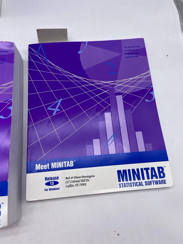 Statistical Software - Minitab 13 BOOKS MANUALS ONLY NO DISCS