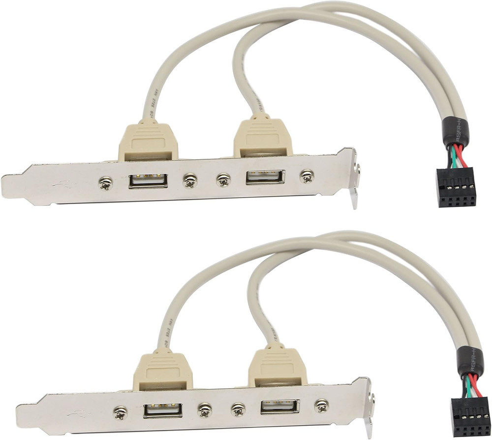 （2-Pack Computer Cables & Connectors New 2 Port USB 2.0 Motherboard Rear Panel E