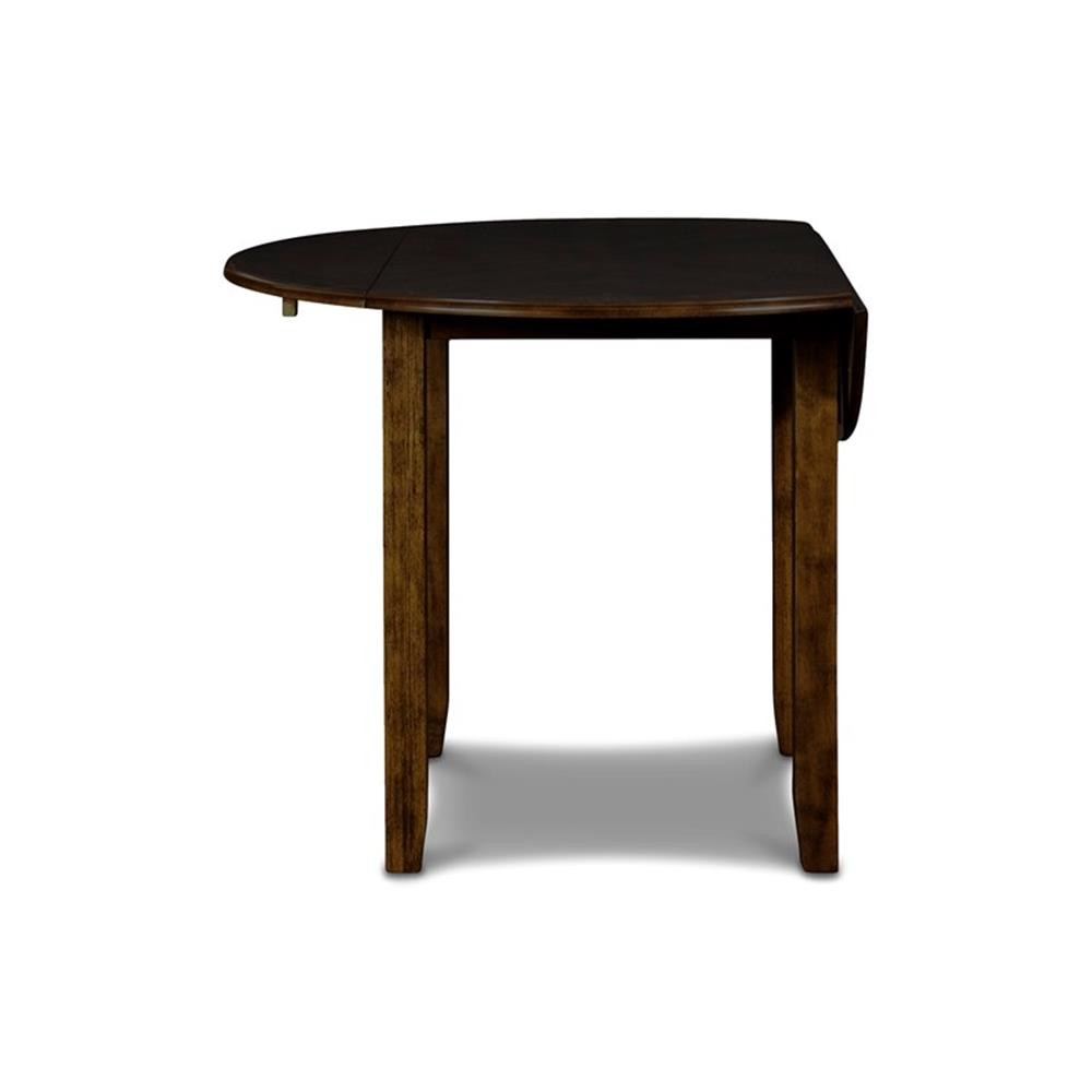 Pemberly Row Solid Wood Dining Drop Leaf Table W/2 Chairs in Brown