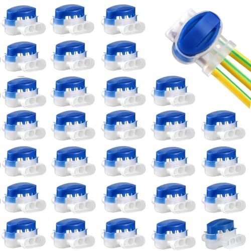 30pcs 3-Way Waterproof Wire Connectors, Self-Stripping Electrical IDC 30PCS