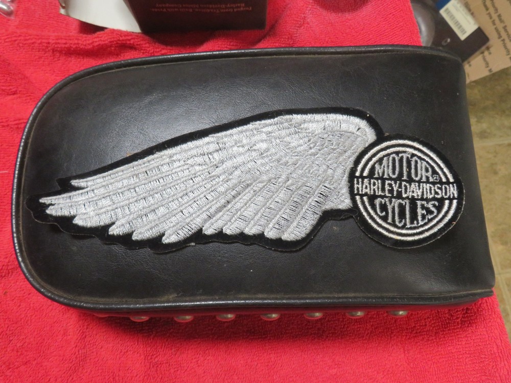 Authentic Vintage Harley-Davidson Silver Grey Wing Black Wheel Patch Emblem NEW