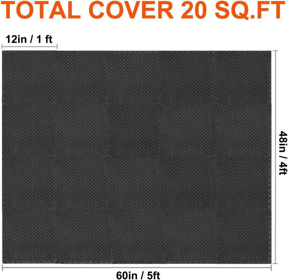 Versatile 20 SQ.FT EVA Foam Interlocking Exercise Mats - Easy Clean & Durable