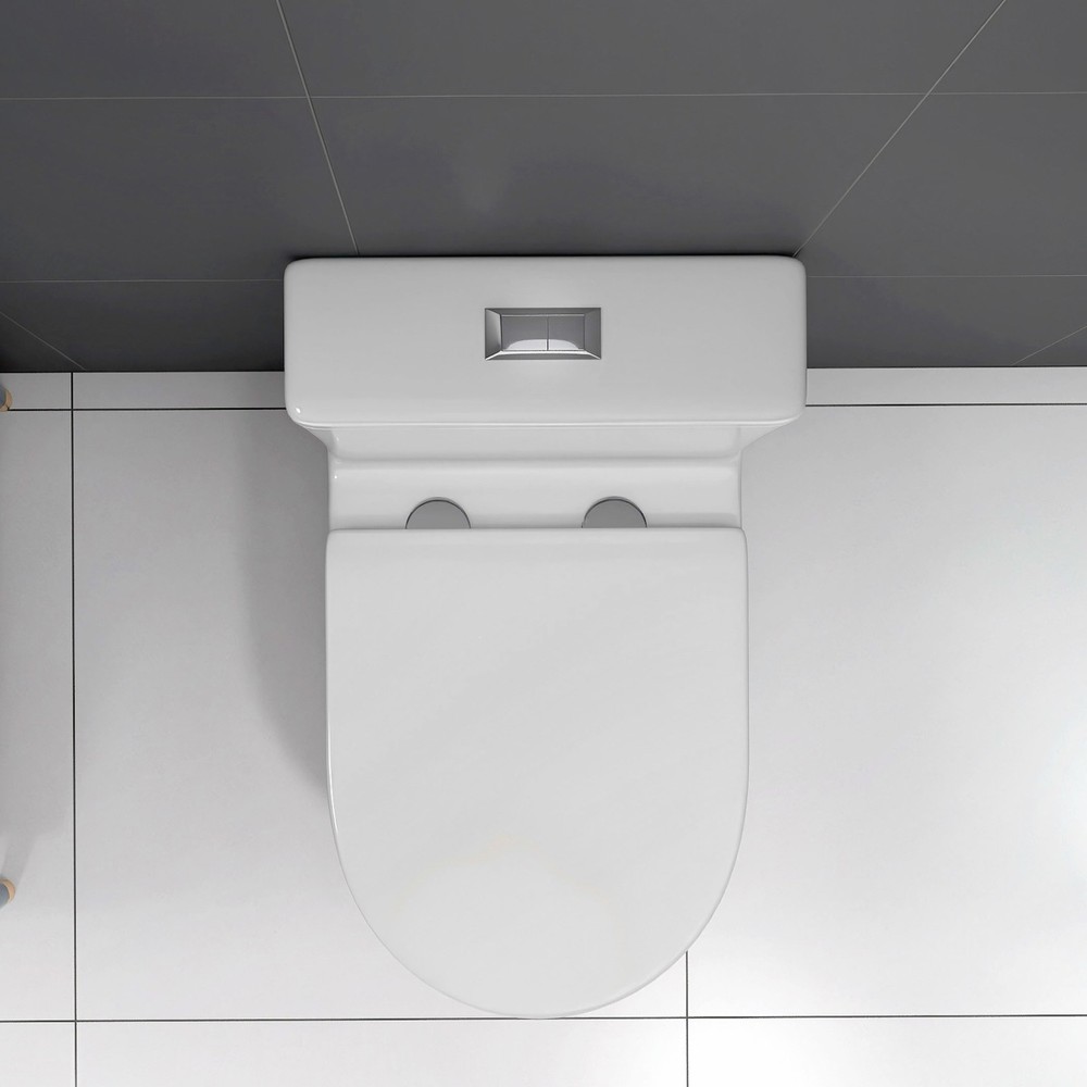 Small Compact One Piece Toilet Dual Flush,23 inch Short Depth for Tiny Bathroo