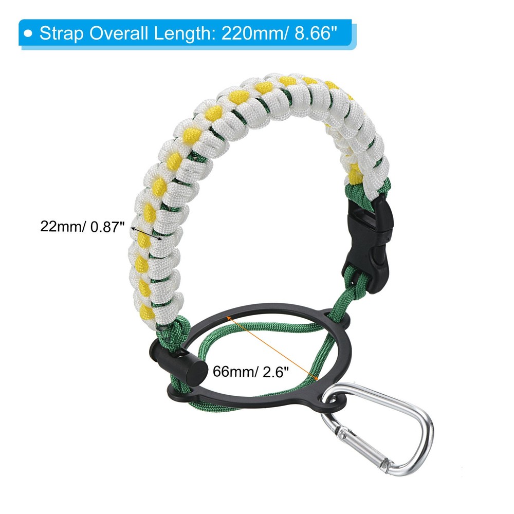 Water Bottle Holders Paracord Handle Strap Carrier White