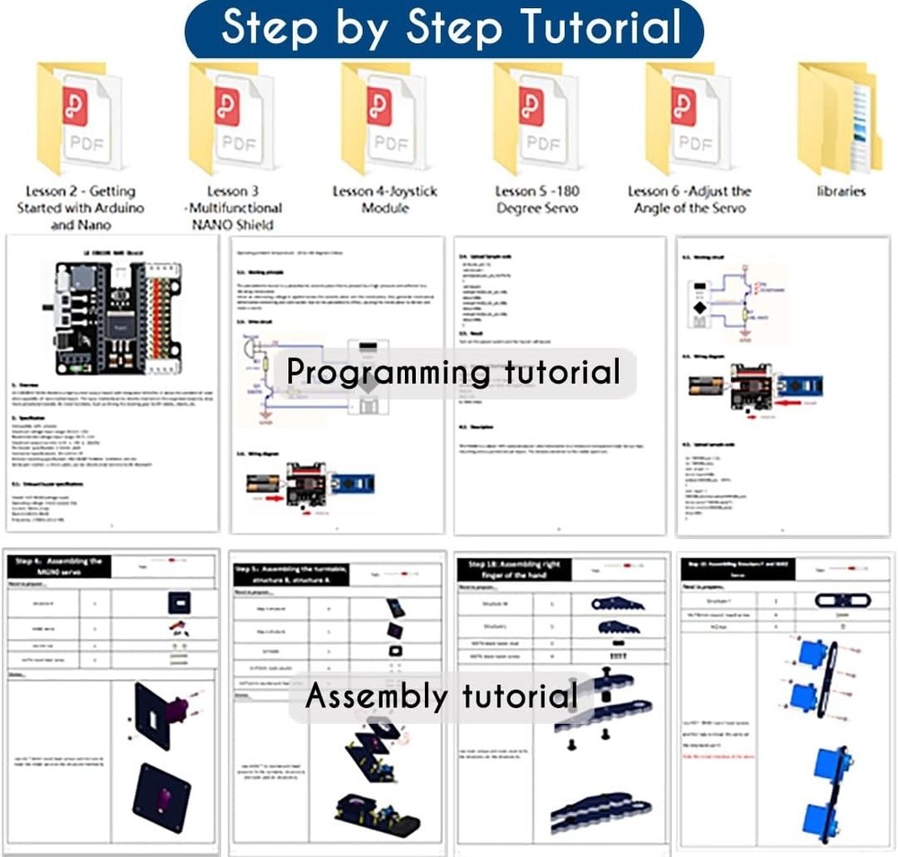 Robotic Arm for Arduino - Step-by-Step Kit for Coding & Electronics Exploration