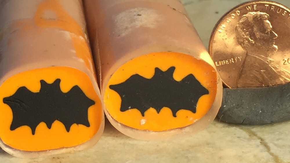 Halloween Bat raw polymer clay cane