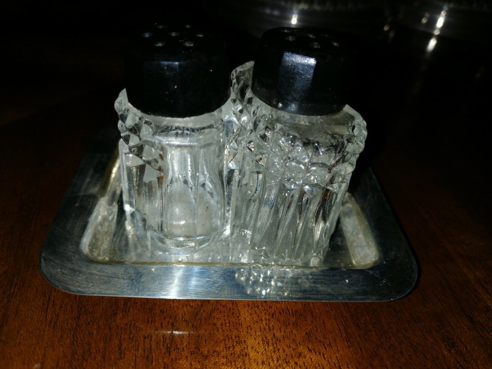Solid Silver 800 Salt Pepper Crystal