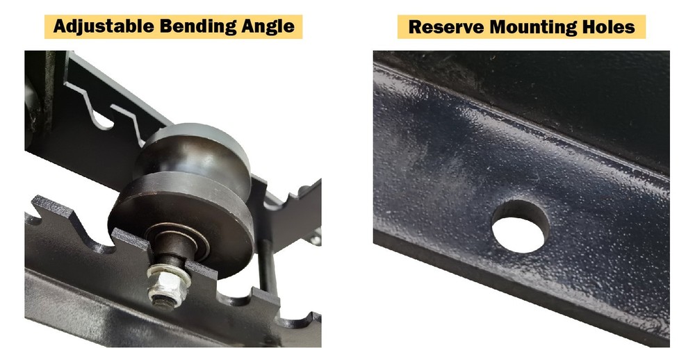 Portable Pipe Bender Dual Handle Adjustable Bending Angle Round Tube Roller
