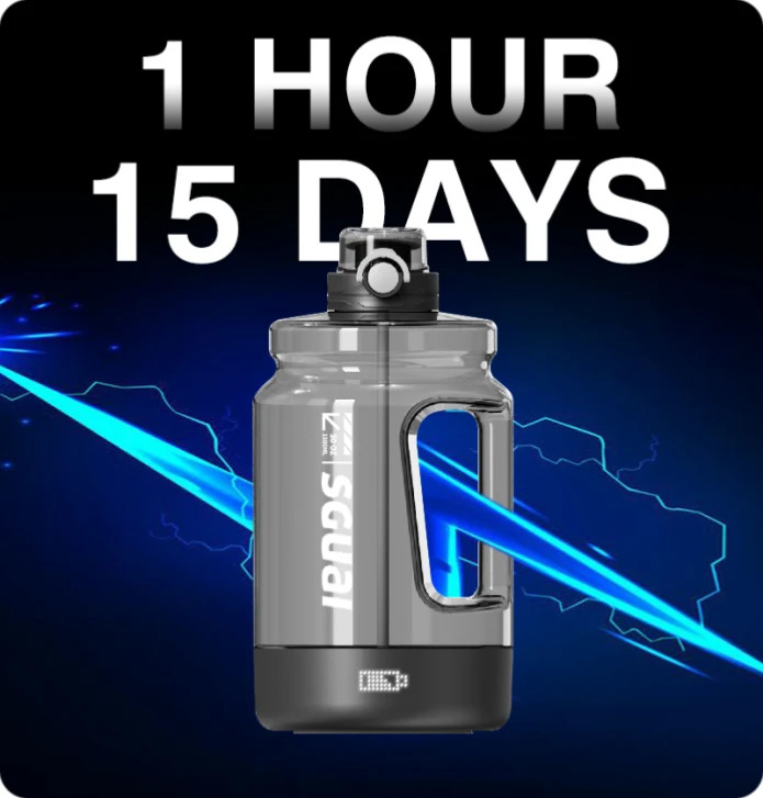 Smart Water Bottle, Dual-Mode Lid, Custom Pixel Display, Drinking Reminder.